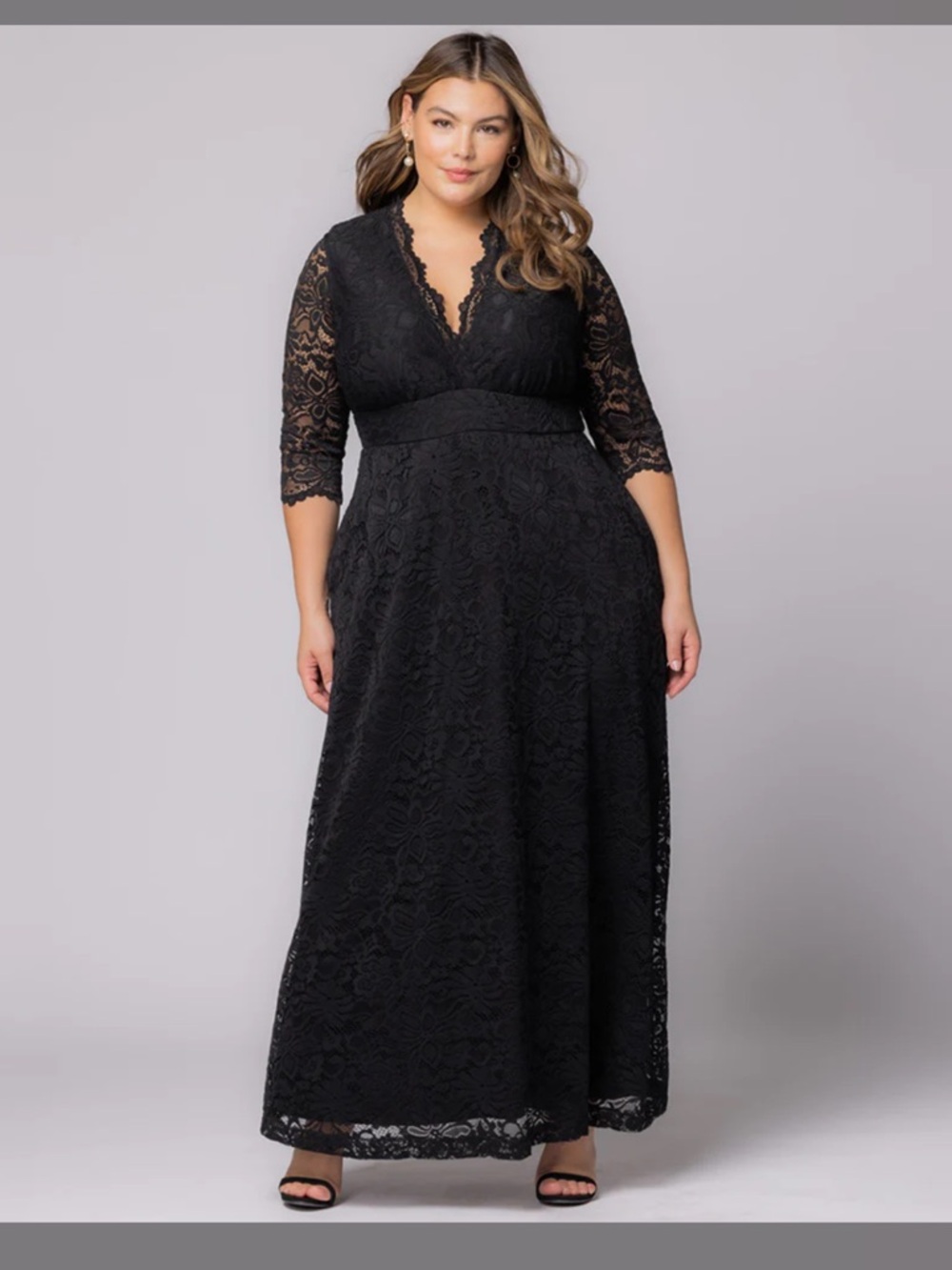 NWT KIYONNA Siren Elegant Black Lace Maxi Dress Plus size 4X 🌹🌸🌺